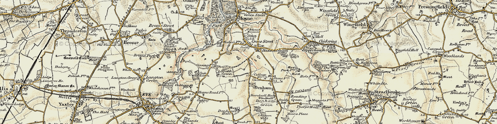Old map of Heckfield Green in 1901-1902