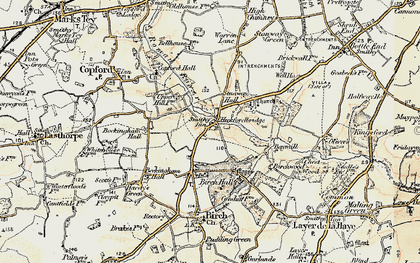 Old map of Heckfordbridge in 1898-1899