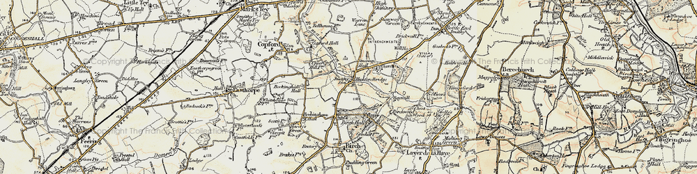 Old map of Heckfordbridge in 1898-1899