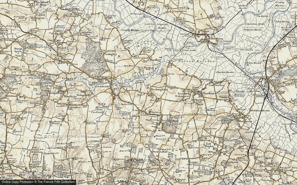 Old Map of Heckingham, 1901-1902 in 1901-1902