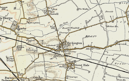Old map of Heckington in 1902-1903