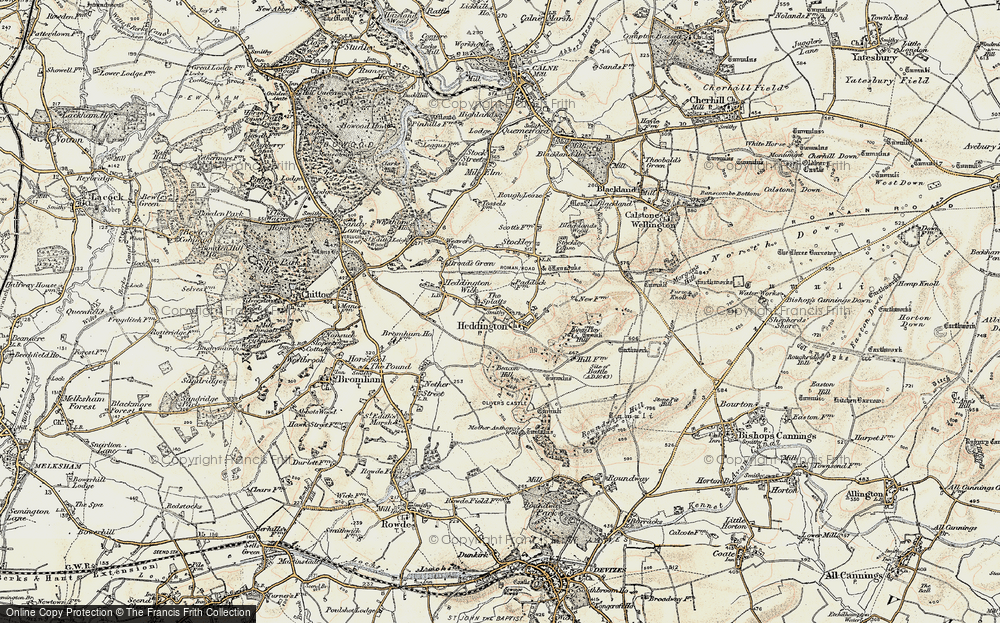 Old Map of Heddington, 1899 in 1899