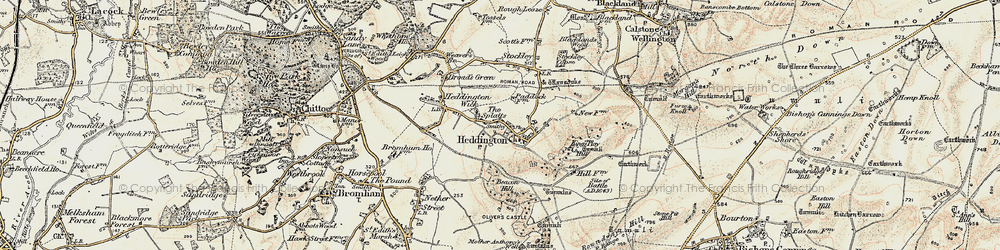 Old map of Heddington in 1899