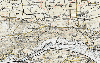 Old map of Heddon-on-the-Wall in 1901-1903