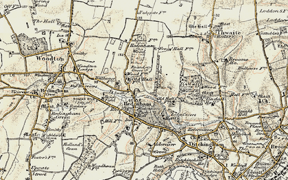 Old map of Hedenham in 1901-1902
