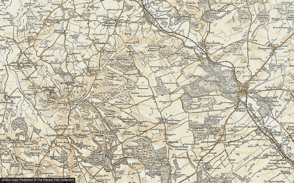Old Map of Historic Map covering Broadley Wood in 1897-1909