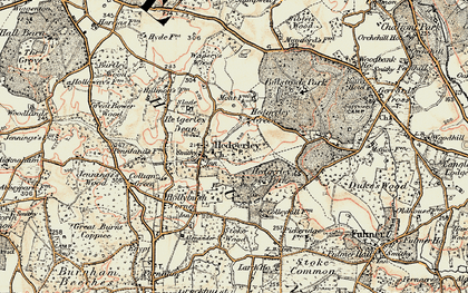 Old map of Hedgerley Green in 1897-1898