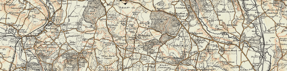 Old map of Hedgerley Green in 1897-1898