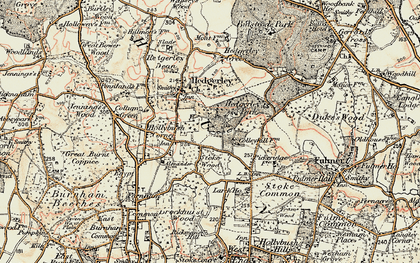 Old map of Hedgerley Hill in 1897-1898