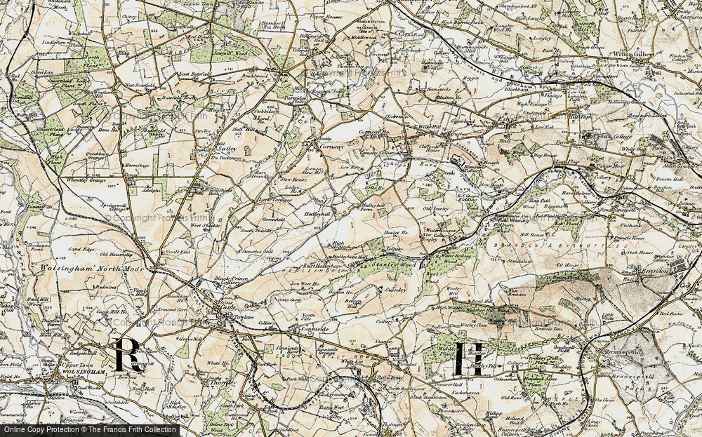Old Map of Historic Map covering Bell's Ho in 1901-1904