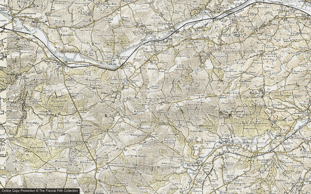 Old Map of Hedley on the Hill, 1901-1904 in 1901-1904