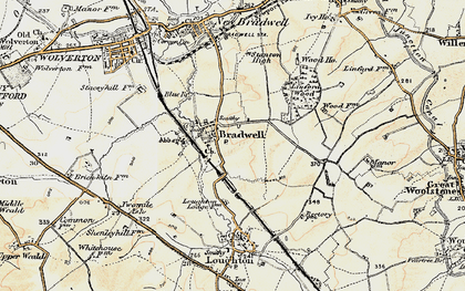 Old map of Heelands in 1898-1901