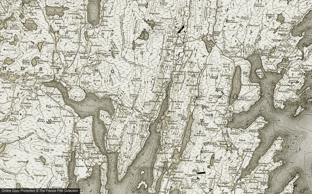 Old Map of Heglibister, 1911-1912 in 1911-1912