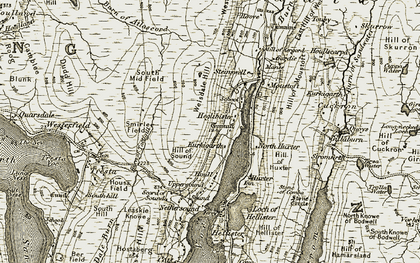 Old map of Heglibister in 1911-1912