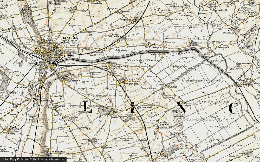 Old Map of Heighington, 1902-1903 in 1902-1903