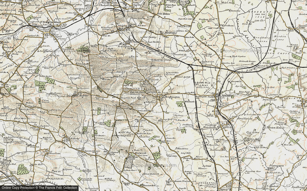 Old Map of Heighington, 1903-1904 in 1903-1904