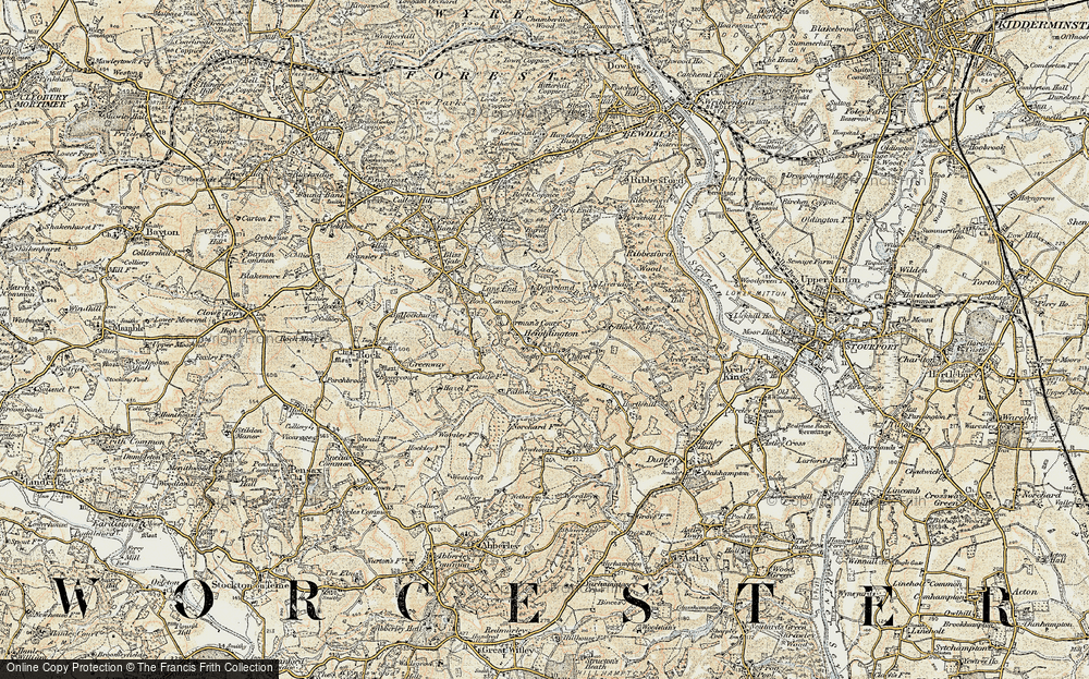 Old Map of Heightington, 1901-1902 in 1901-1902