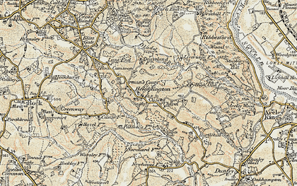 Old map of Heightington in 1901-1902