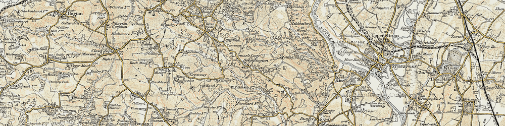 Old map of Heightington in 1901-1902