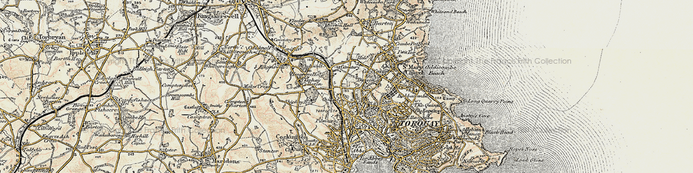 Old map of Hele in 1899