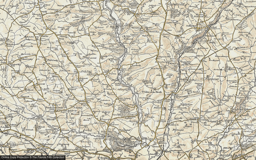 Old Map of Hele, 1900 in 1900