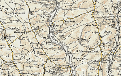 Old map of Hele in 1900