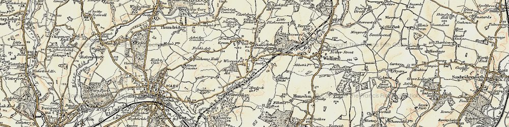 Old map of Helham Green in 1898-1899
