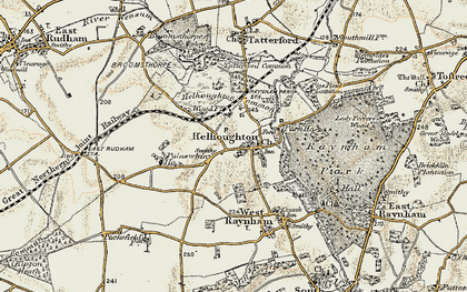 Old map of Helhoughton in 1901-1902