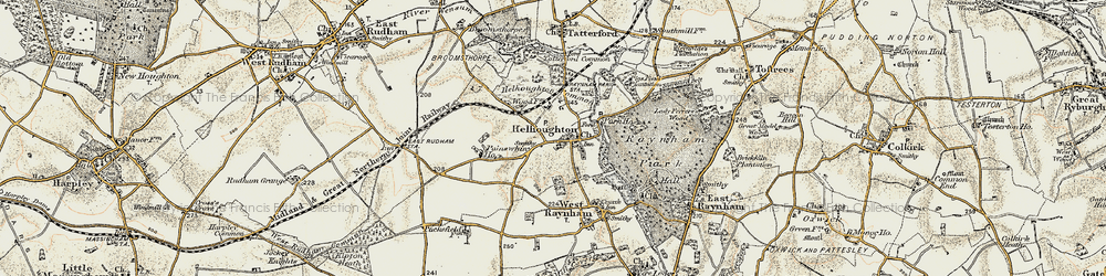 Old map of Helhoughton in 1901-1902