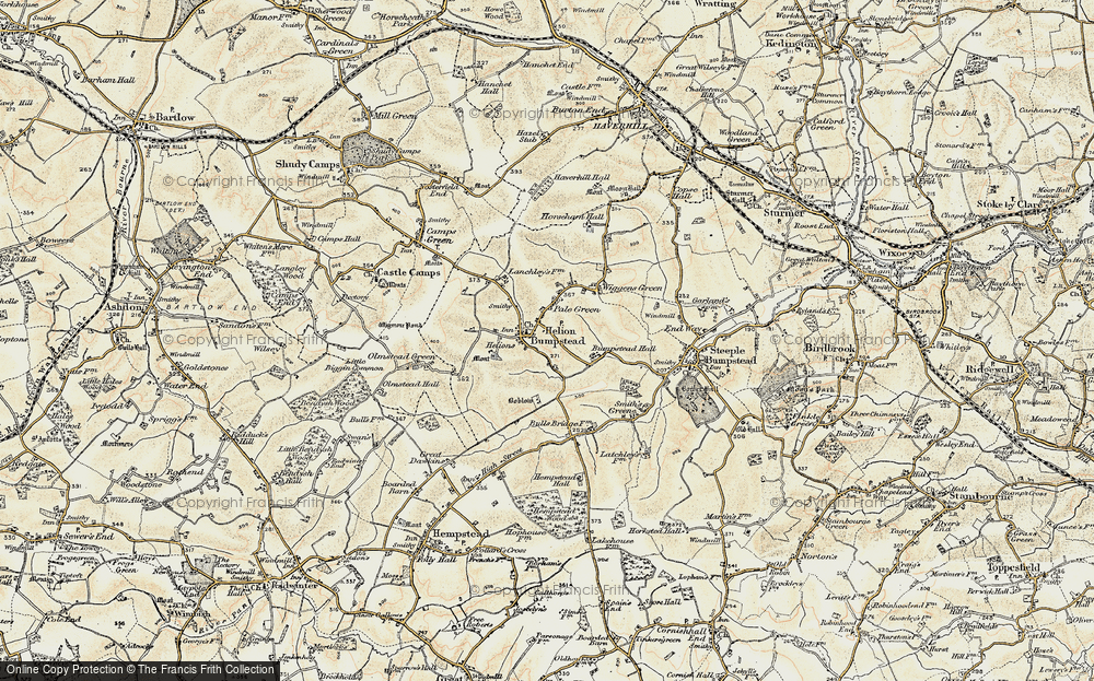 Old Map of Helions Bumpstead, 1898-1901 in 1898-1901