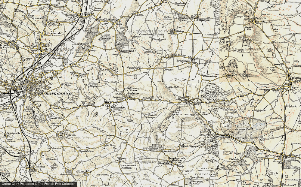 Old Map of Hellaby, 1903 in 1903