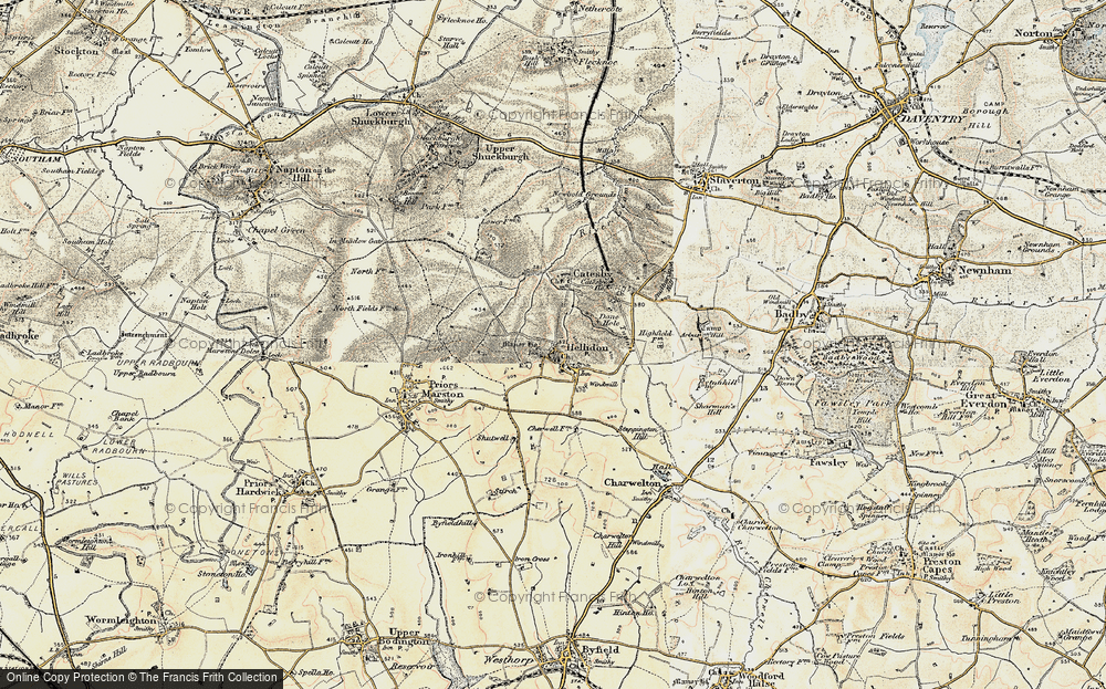 Old Map of Hellidon, 1898-1901 in 1898-1901