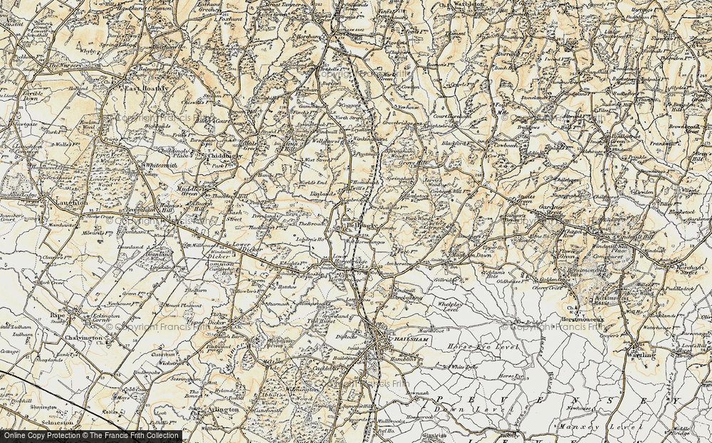 Old Map of Hellingly, 1898 in 1898