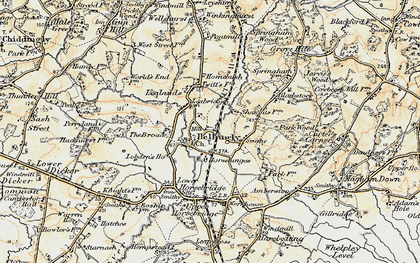 Old map of Hellingly in 1898