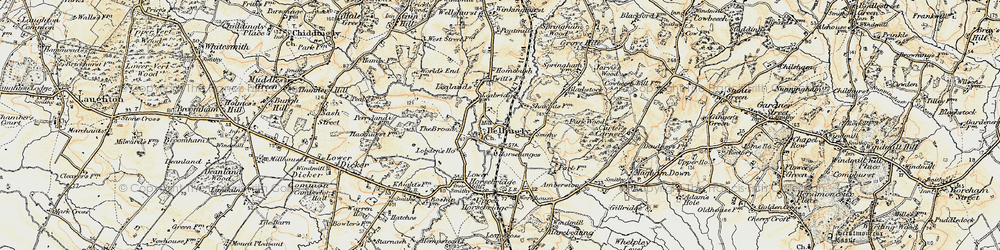 Old map of Hellingly in 1898