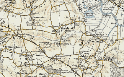 Old map of Hellington in 1901-1902