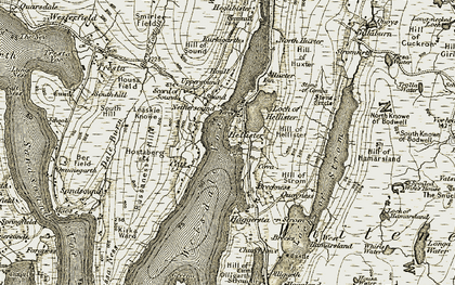 Old map of Hellister in 1911-1912
