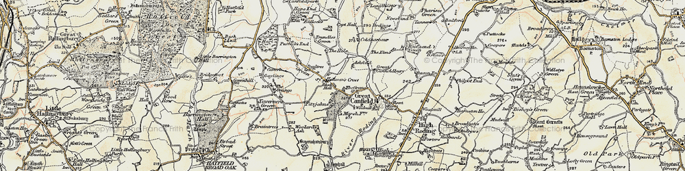 Old map of Hellman's Cross in 1898-1899