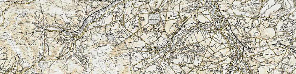 Old map of Helme in 1903