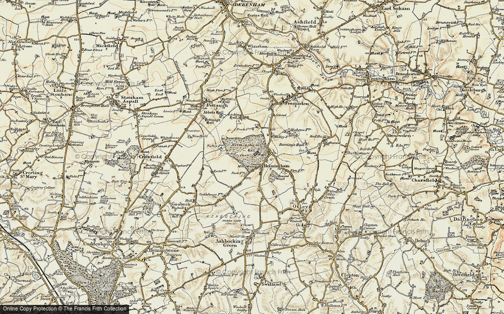Old Map of Helmingham, 1898-1901 in 1898-1901