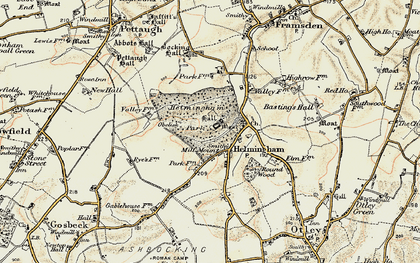 Old map of Helmingham in 1898-1901