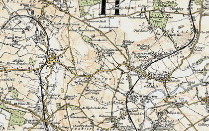 Old map of Helmington Row in 1901-1904