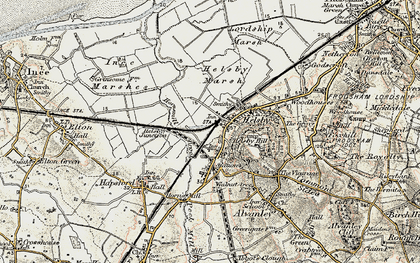 Old map of Helsby in 1902-1903