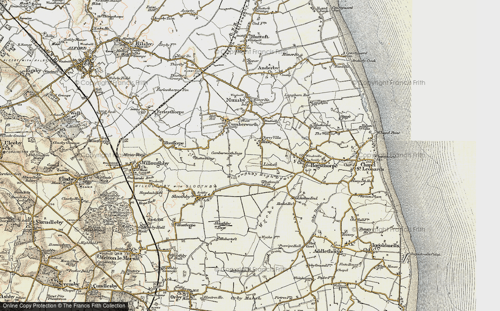 Old Map of Historic Map covering Willoughby High Drain in 1902-1903