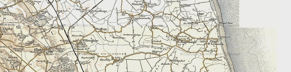 Old map of Willoughby High Drain in 1902-1903
