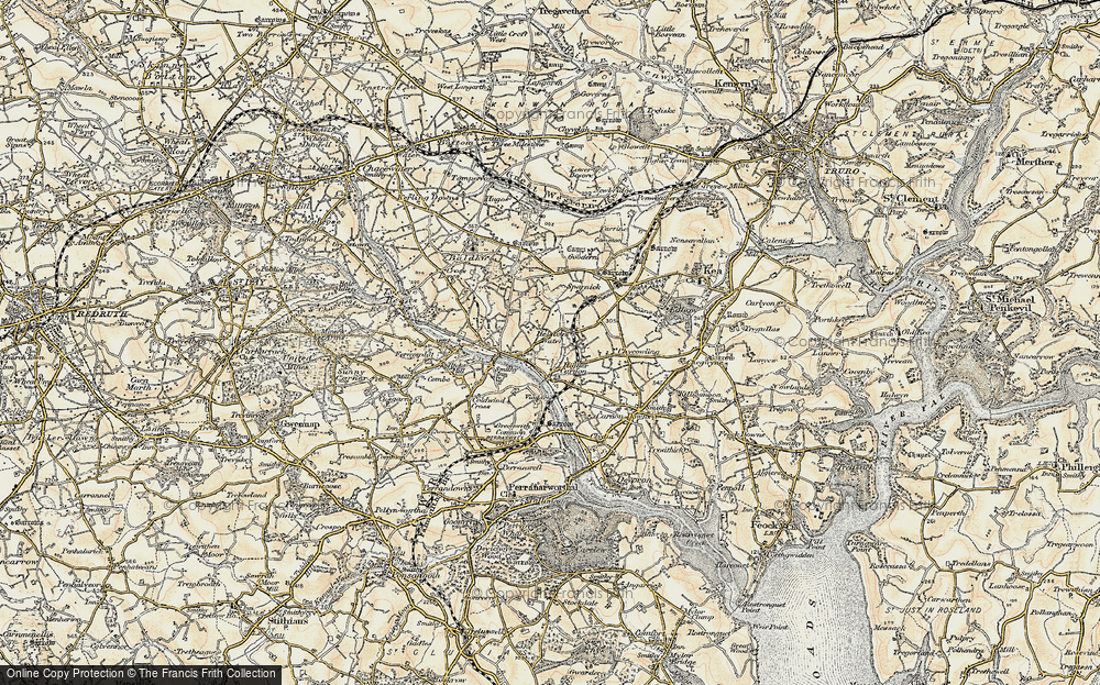 Old Map of Helston Water, 1900 in 1900
