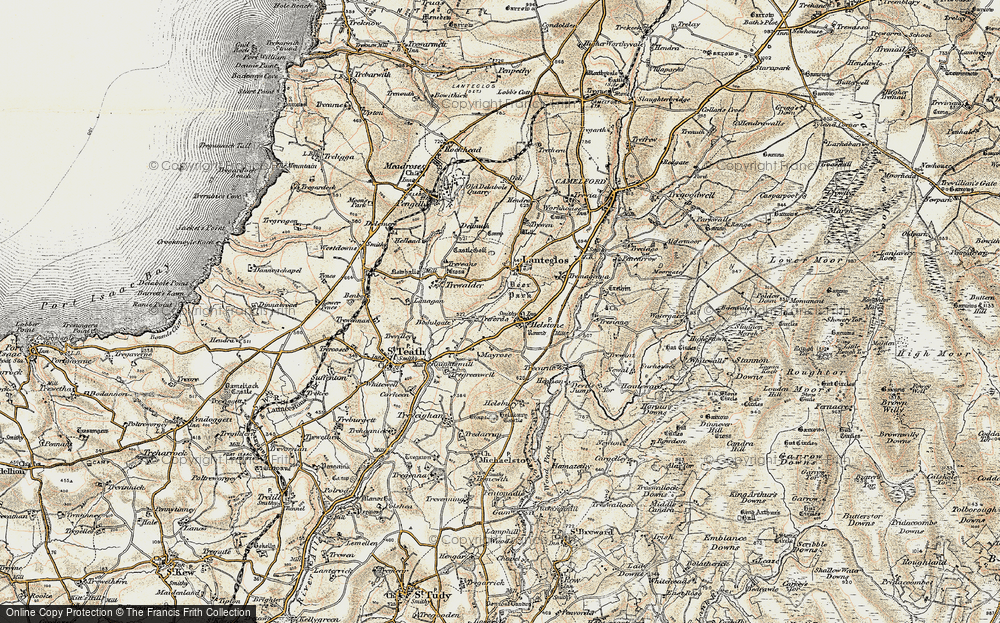Old Map of Helstone, 1900 in 1900