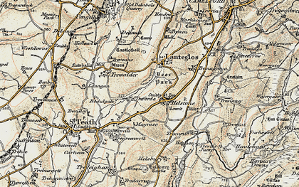 Old map of Helstone in 1900