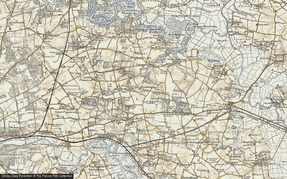 Old Map of Hemblington, 1901-1902 in 1901-1902