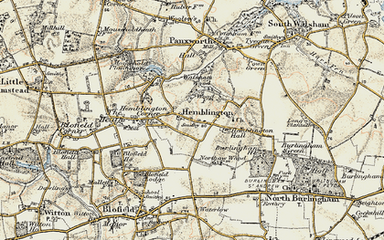Old map of Hemblington in 1901-1902